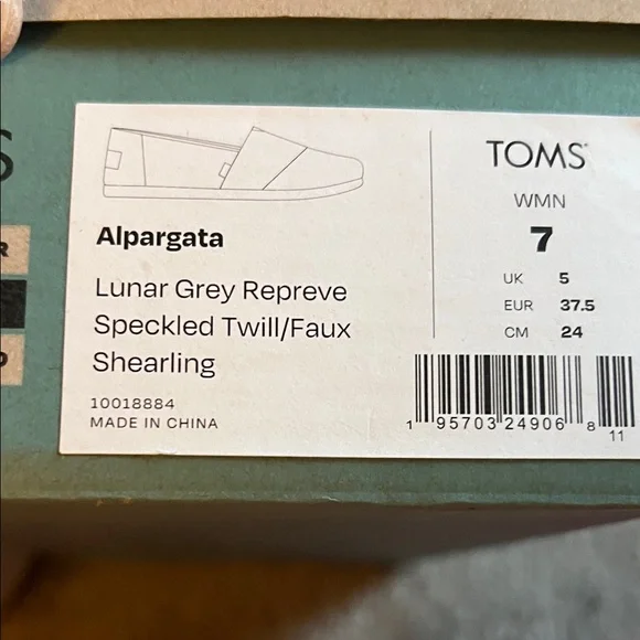 TOMS Women's Alpargata Repreve Speckled Twill/Faux Shearling - Picture 2 of 7